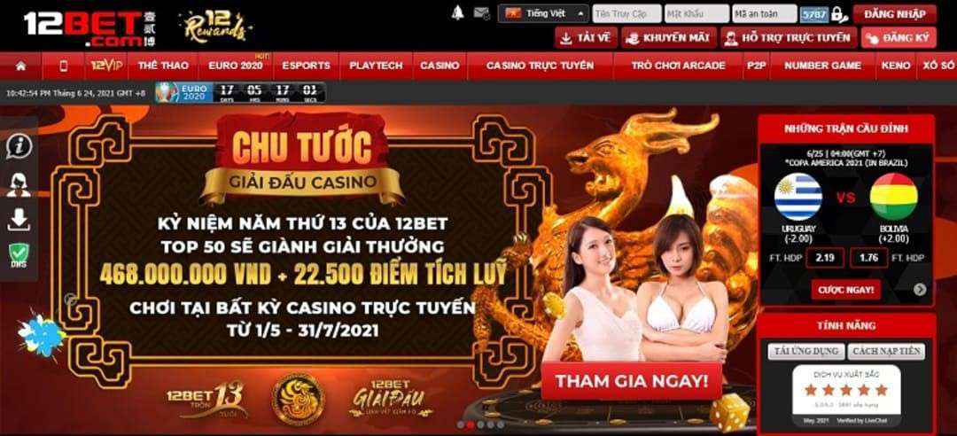 12Bet Casino là một sòng bạc trực tuyến Châu Á, được thành lập vào năm 2007